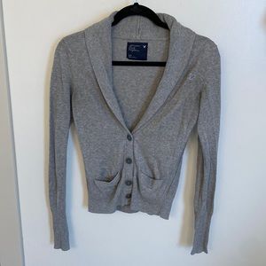 Gray Long Sleeved American Eagle Cardigan - S